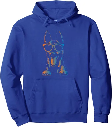 Miniatura 3 de Sudadera con capucha estilo malinois estilo retro vintage de pastor belga malinois belga, Negro