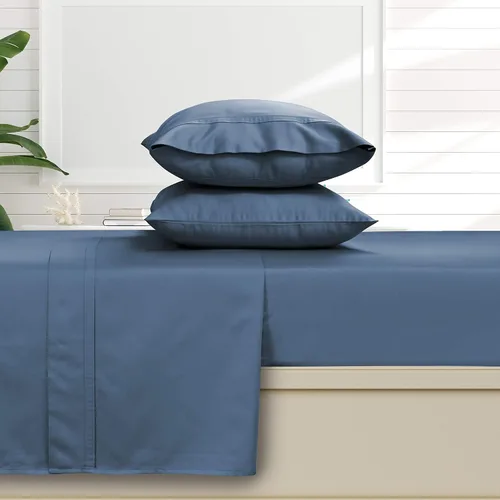Miniatura 3 de Tribeca Living Juego de 2 fundas de almohada de satén de algodón egipcio tamaño King, color liso, 500 hilos, ropa de cama de lujo, café