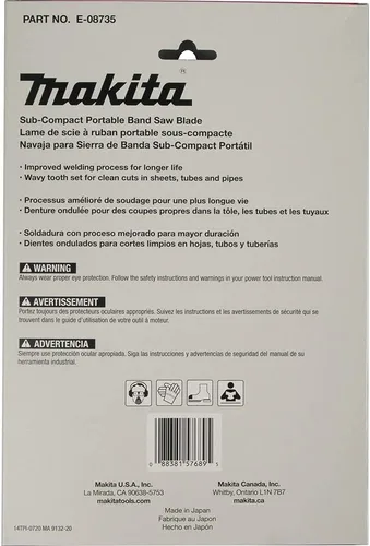 Miniatura 3 de Makita E-08735 28-3/4" 14 TPI Hoja de sierra de cinta portátil subcompacta bimetálica, 5/paquete