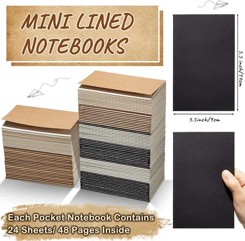 Miniatura 2 de Mimorou 96 cuadernos pequeños a granel de 3.5 x 5.5 pulgadas, cuadernos pequeños con rayas y en blanco para viajeros, estudiantes, regalos
