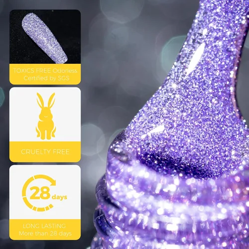 Miniatura 7 de BURANO Esmalte de uñas de gel reflectante, 0.2 fl oz, esmalte de gel reflectante con purpurina de diamante, esmalte de gel de color brillante