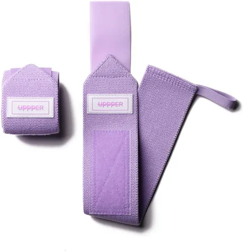 Miniatura 10 de UPPPER Muñequeras para levantamiento de pesas, soporte de muñeca de 19 pulgadas con lazo para el pulgar para prensa de banco, levantamiento de Azul