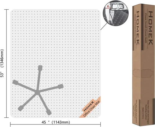 Miniatura 8 de Tapete grande para silla para alfombra, tapete protector de piso de plástico fácil de deslizar para sillas de oficina para el trabajo y el hogar