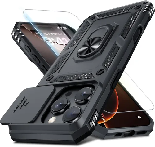 Miniatura 100 de Janmitta - Funda para iPhone 14 Pro con cubierta deslizante para lente de cámara incorporada + protector de pantalla, funda de cuerpo completo