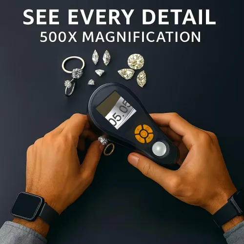 Miniatura 2 de Lupa con microscopio digital de luz de mano 2.0 pulgadas IPS pantalla a color, lupa digital portátil 500x, microscopios Marco, 8 luces LED, USB