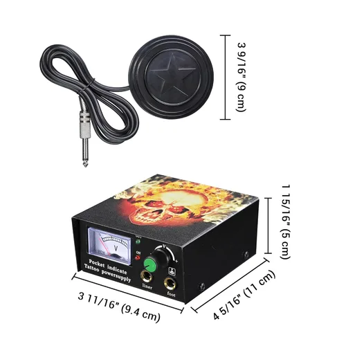 Miniatura 8 de AW Kit de tatuaje completo, 4 máquinas, 40 tintas, fuente de alimentación, pistola de 10 vueltas, interruptor de pie de punta de agarre de aguja