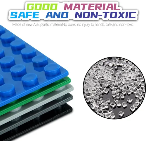 Miniatura 3 de EKIND 4 placas base clásicas de 5 x 10 pulgadas, compatibles con ladrillos de juguete de las principales marcas, fomenta la lógica y la creatividad