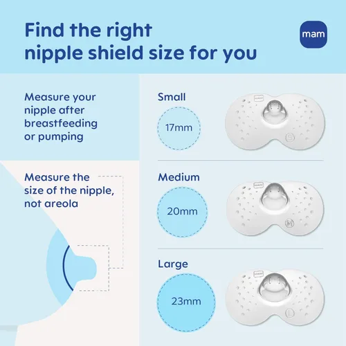 Miniatura 3 de MAM Protectores de Pezón para Lactancia con Estuche de Almacenamiento Esterilizable, Protectores de Pezón para Lactar Recién Nacido, Tamaño 2