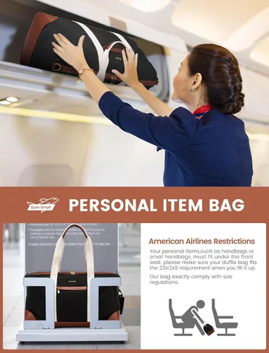 Miniatura 5 de LOVEVOOK Bolsa de viaje para mujer, bolsas de fin de semana, Negro -, Casual