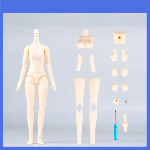 Miniatura 9 de Mini cuerpo de muñeca YMY escala 1/6 de 8.6 pulgadas/9.4 pulgadas, cuerpo femenino YMY22/YMY24 PVC+POM busto de dos tamaños, color de piel Whity