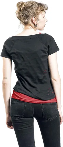 Miniatura 5 de DC Comics - Harley Quinn - Mad Love - Top rasgado rojo 2 en 1 Negro, Negro