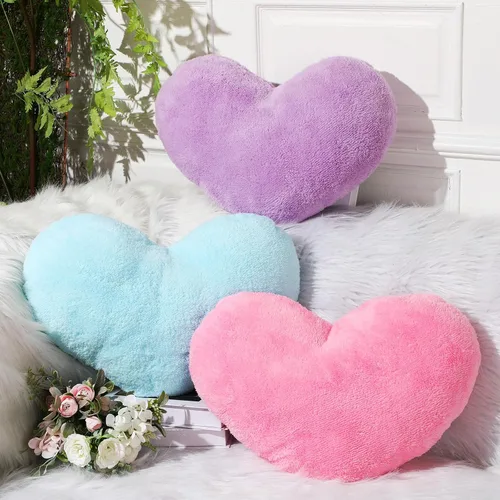 Unittype Almohada en forma de corazón de felpa, bonito cojín esponjoso, cojín decorativo de respaldo, regalos para mujeres, para estar, comedor,