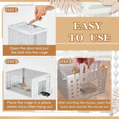Miniatura 3 de 1 trampa humana para ratas, trampa de ardilla viva para interiores y exteriores, pequeños roedores, ratones, ratones, ratones, hámsters, ardilla