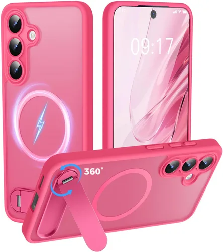 Miniatura 23 de Reukdnv Funda magnética para Galaxy S24 Ultra con soporte de metal duradero, protección contra caídas de grado militar, compatible con MagSafe