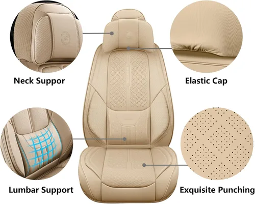 Miniatura 3 de NS YOLO Fundas de Asiento de Cuero de Cobertura Completa para Coches, SUV y Camiones, Protector de Asiento de Coche, Fundas de Asiento de Automóvil