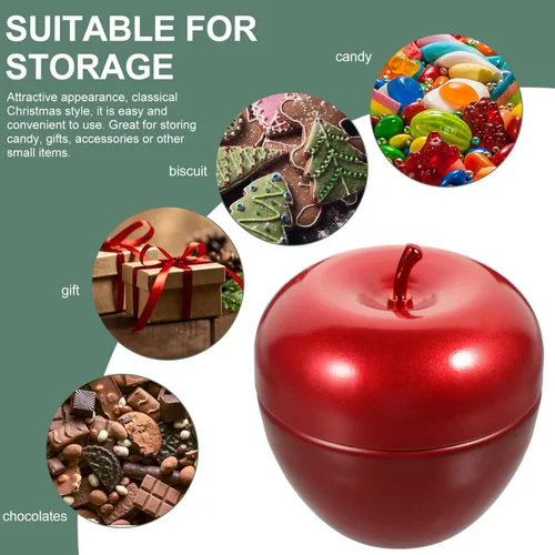 Miniatura 9 de Kichvoe 10pcs -formado hojalata almacenamiento tarros multifunción té tarro para alimentos secos rojo brillante para decoración del hogar