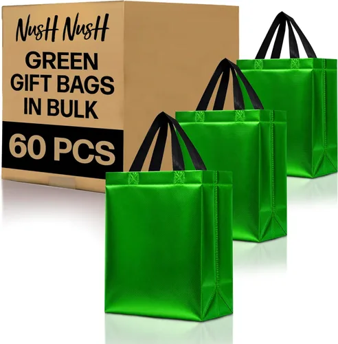 Miniatura 15 de Nush Nush Bolsas de regalo de color azul aguamarina de gran tamaño – Juego de 30 bolsas de regalo azul claro brillante con asas a granel – Bolsa