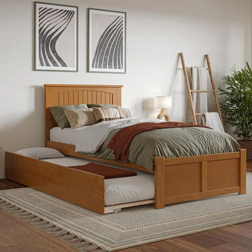 Miniatura 19 de AFI Nantucket - Cama de plataforma tamaño King con estribo y cama nido individual XL en color gris