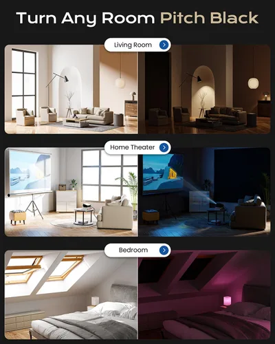 Miniatura 6 de Cortinas opacas para dormitorio (17 x 36 pulgadas), persianas de ventana portátiles con tiras de velcro mejoradas, sin taladro, persianas y cortinas