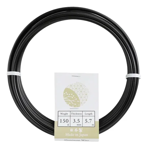 Miniatura 2 de Wazakura Alambre de entrenamiento para bonsái de aluminio anodizado negro de 5.29 oz fabricado en Japón (0.039 in, negro)