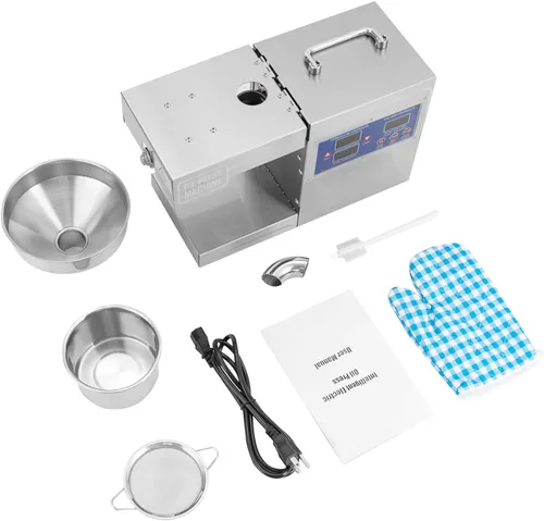 Miniatura 8 de Máquina de prensa de aceite, máquina de aceite de prensa fría y caliente de 820 W, expulsor de aceite orgánico, extractor de prensa de aceite