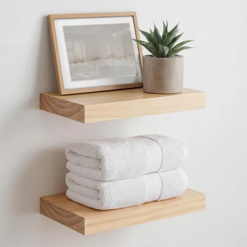 Miniatura 38 de Homeforia Estante flotante blanco de 48 pulgadas, estantes flotantes de madera maciza de alta gama de 48 pulgadas de largo para montaje en pared