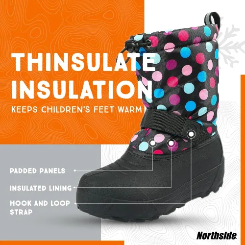 Miniatura 3 de Northside - Botas de nieve con aislamiento para niños pequeños y niños grandes