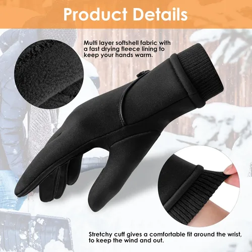 Miniatura 4 de HOLDINA Winter Gloves Women with Touchscreen Fingers,Gloves for Women Water-Resistant with Anti-Slip Leather