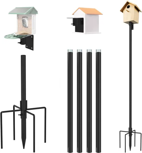 Miniatura 12 de ERYTLLY Bird House - Kit de montaje en poste de 80 pulgadas - Barra de soporte ajustable para comedero de colibríes, conjunto de soporte universal