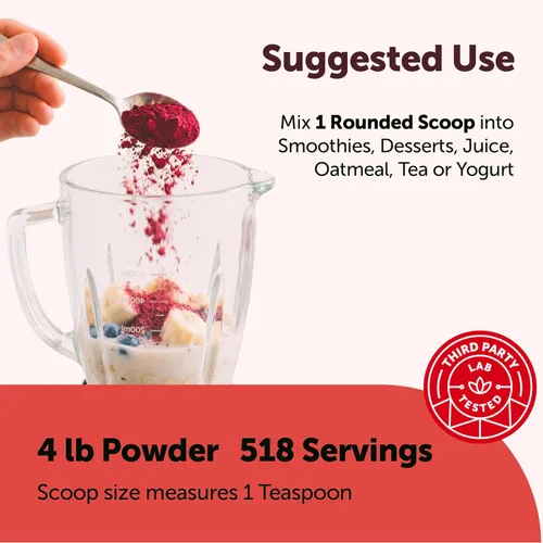 Miniatura 4 de Micro Ingredients Jugo de raíz de remolacha orgánica en polvo, 2 libras, nitratos naturales, sin OMG y los mejores súper alimentos