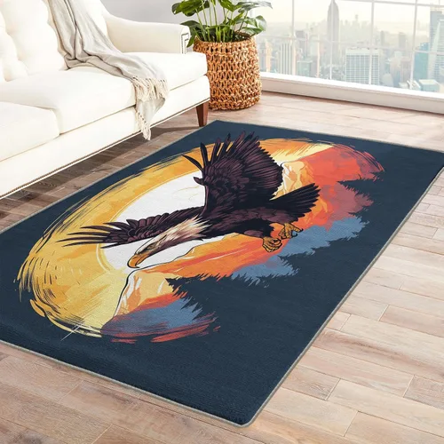 Alfombra de águila calva de 2 x 3 pies, alfombra de águila, alfombra de pájaros para entrada, sala de estar, dormitorio, alfombra de águila calva,
