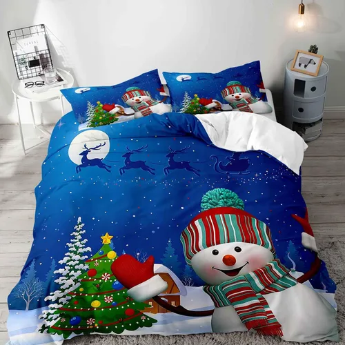 Miniatura 25 de LUVIVIHOME Juego de 3 Piezas de Funda de Edredón de Navidad Tamaño Queen, Juegos de Ropa de Cama, Funda de Edredón a Cuadros Búfalo Negro y Rojo