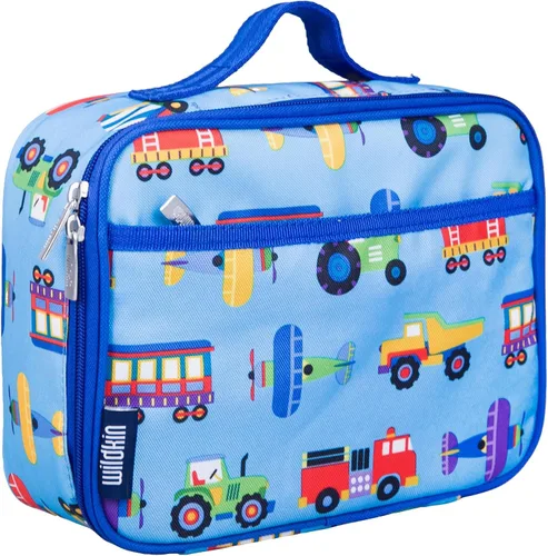 Wildkin Lonchera para niños con aislamiento – Duradera y reutilizable para la escuela y los viajes - Trenes, aviones y camiones