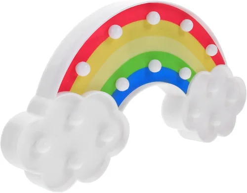 Uonlytech Lámpara de modelado de arco iris, decoración de zorro, lámpara de escritorio decorativa, luz de neón arco iris, luz LED de escritorio,