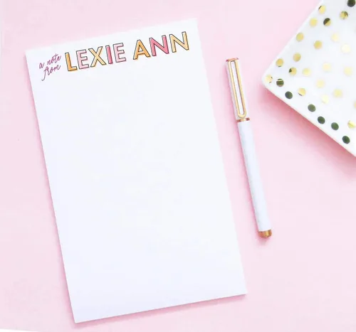 Miniatura 2 de Lindo bloc de notas personalizado para niñas, juego de bloc de notas de papelería personalizado, juego de papel de papelería simple y sobres, papel