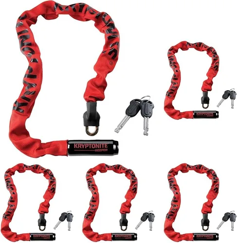 Miniatura 10 de Kryptonite Keeper 785 Candado de Cadena para Bicicleta, 2.8 Pies de Largo, Candado de Cadena para Bicicleta Resistente Antirrobo con Llaves para Gris
