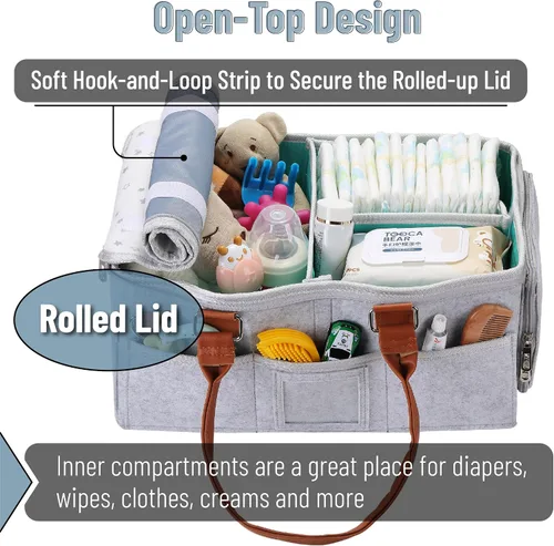 Miniatura 3 de Mr. Pen - Organizador de pañales para bebés con tapa, organizador para bebés, organizador de pañales con tapa