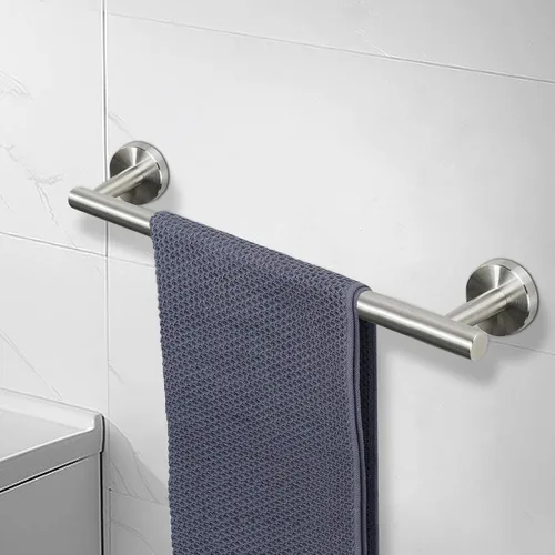 Miniatura 9 de NearMoon - Barra para toallas de baño, soporte de toalla de ducha de acero inoxidable grueso para baño, montado en la pared, longitud total de 18