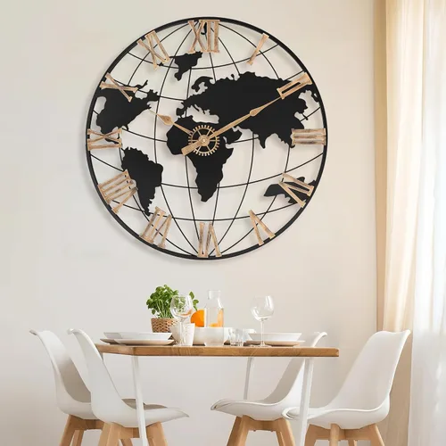 Miniatura 7 de Pytha Sight - Reloj de pared grande de 24 pulgadas, decorativo y moderno, para decoración de sala de estar, gran reloj de pared decorativo y Oro