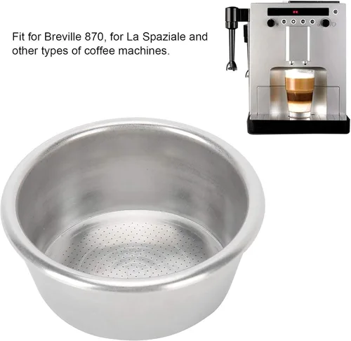 Miniatura 4 de Cesta portafiltro de café de 2.087 in, colador de café no presurizado de acero inoxidable, cesta de filtro de café expreso, repuesto para cafetera