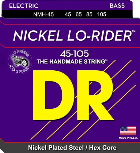 DR Strings NMH-45 Níquel Lo-Rider Cuerdas para Bajo