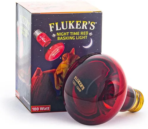 Fluker's Foco rojo de la noche que toma el sol, lámpara infrarroja del calor para los reptiles, 100 vatios