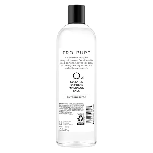 Miniatura 2 de TRESemmé Champú Pro Pure para recuperación de daños en el cabello dañado, sin sulfato, parabenos ni tintes, 16 onzas líquidas (paquete de 4)