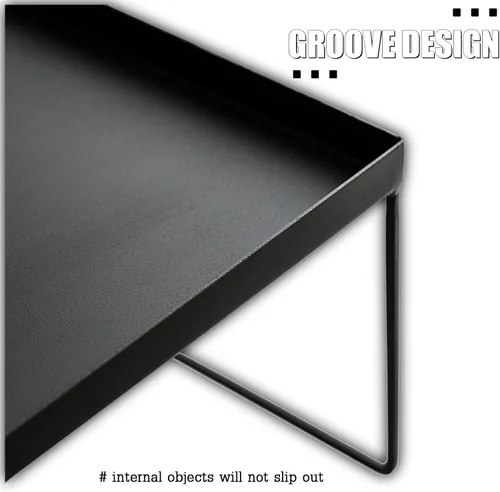 Miniatura 4 de Mesa de té Cofee Mesa de Centro para Sala moderna y minimalista mesa de té de oficina con madera rectangular y marcos de metal estables, para sala