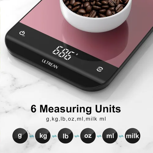 Miniatura 2 de Ultrean Báscula de Alimentos, Báscula de Cocina Digital con Pantalla LED, Peso en Gramos y Onzas para Hornear y Cocinar, 6 Unidades con Función