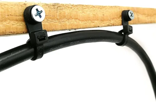 Miniatura 5 de HS Bridas de plástico con agujeros para tornillos (paquete de 100) 7.5 pulgadas, cabeza de montaje eléctrica, 50 libras, color negro UV