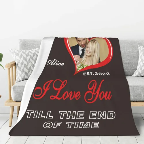 Miniatura 11 de JCETUNO Regalos personalizados de San Valentín para él y ella, mantas personalizadas con foto, mantas de fotos personalizadas, mantas de fotos
