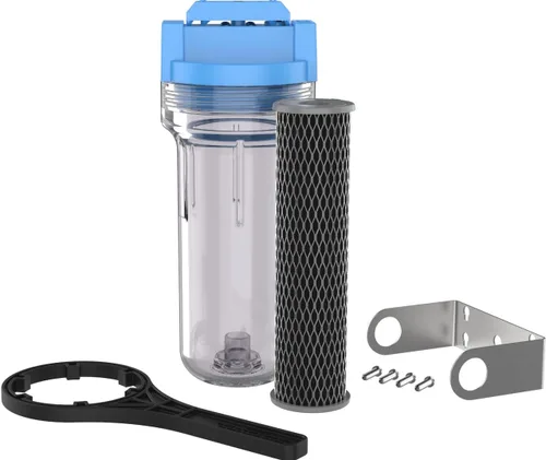 Pentair OMNIFilter U25 - Sistema de filtración de agua estándar de 10 pulgadas para toda la casa con válvula de cierre incorporada, NPT de 34