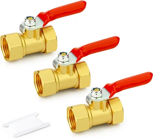 Miniatura 15 de GASHER Mini válvula de bola de latón de 1/2 pulgada, válvula de cierre, accesorio de tubería de rosca FNPT de 1/2 pulgada
