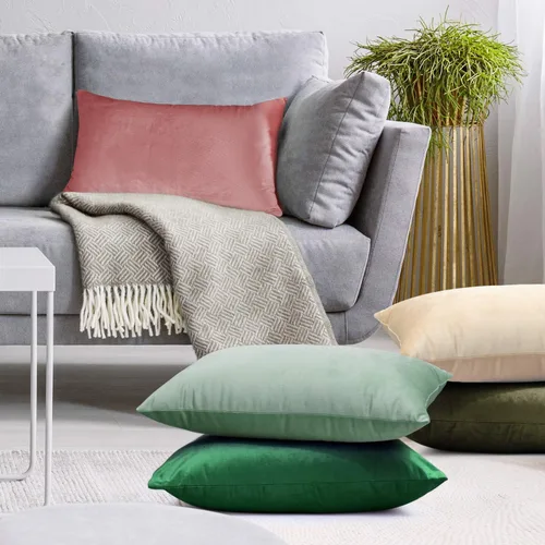 Miniatura 7 de Nestl Juego de 2 fundas de almohada, acogedoras fundas de almohada decorativas de terciopelo de 12 x 20 pulgadas, fundas de almohada suaves y Beige